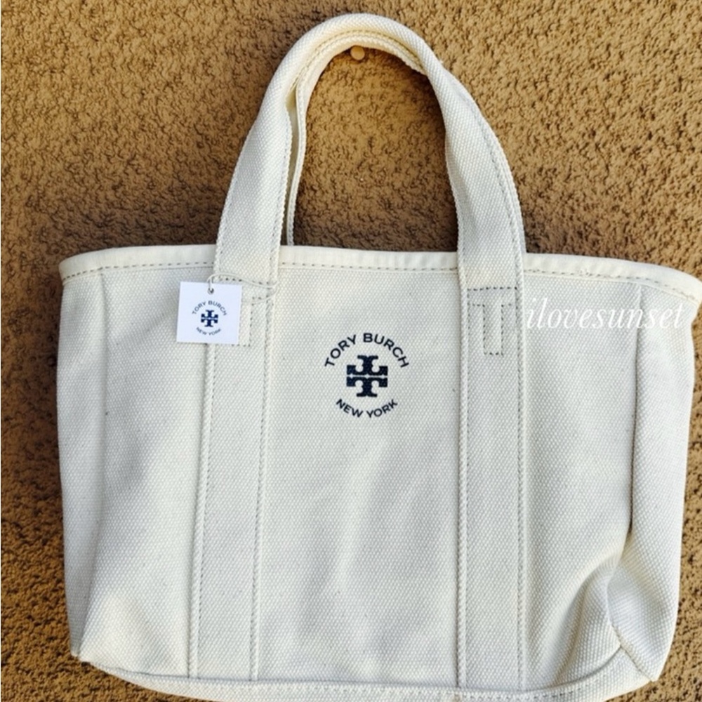 ‼️WOW‼️(Tory Burch} Natural Canvas Tote Bag - Double Top Handle for Beach tote‼️ - Picture 3 of 10